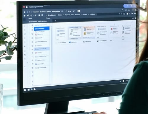a person at the screen doing a document conversion process-3-1