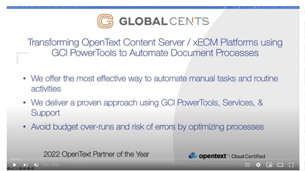 GCI Controlled Document Lifecycle - OpenText Webinar