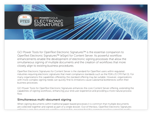 GCI PowerTools for Electronic Signatures